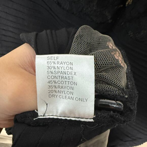 Tadashi Shoji Lace Sheath Dress Sleeveless Black Size Large - Picture 5 of 5